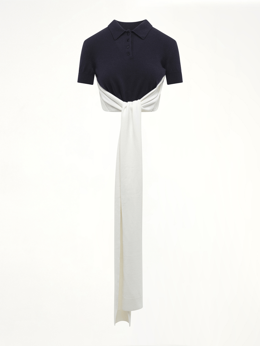Loewe Polo Sweater in Navy/Ecru