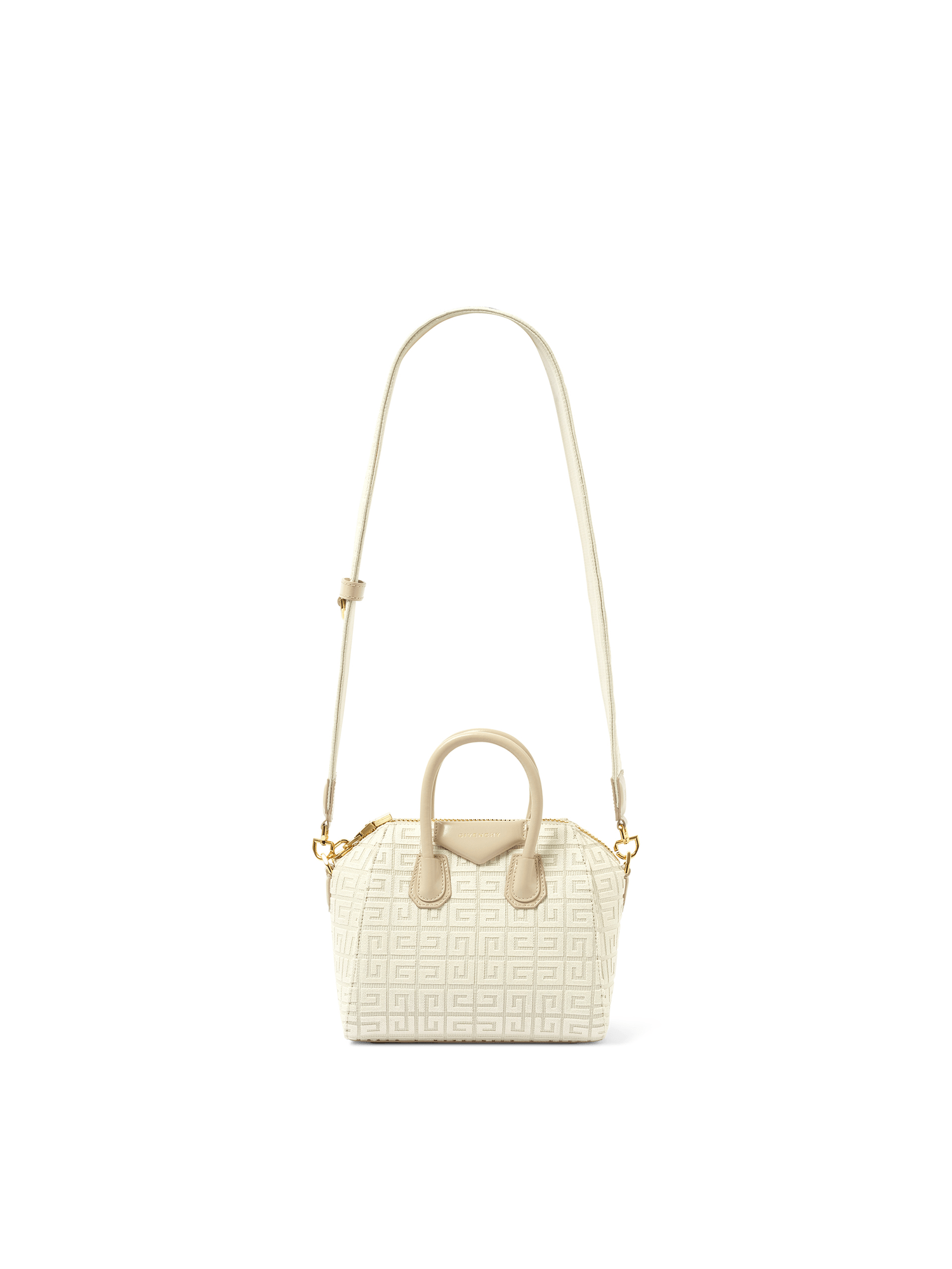 Givenchy Mini Antigona Bag in Monogram Canvas in Natural Beige