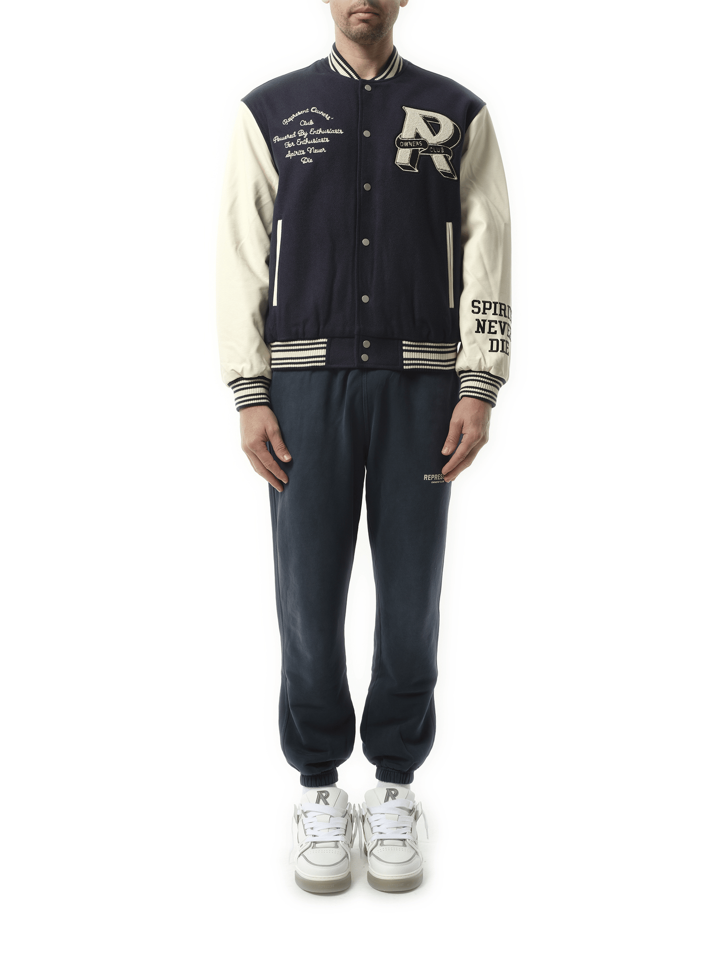 Represent Owners Club Varsity Jacket in Midnight Navy