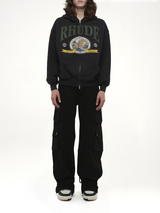 Rhude Monaco Regatta Full-Zip Hoodie in Vintage Black