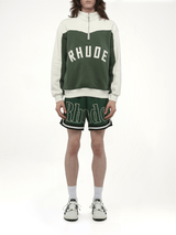 Rhude Rhude Monaco Half-Zip Sweatshirt in Hunter Green/Cream