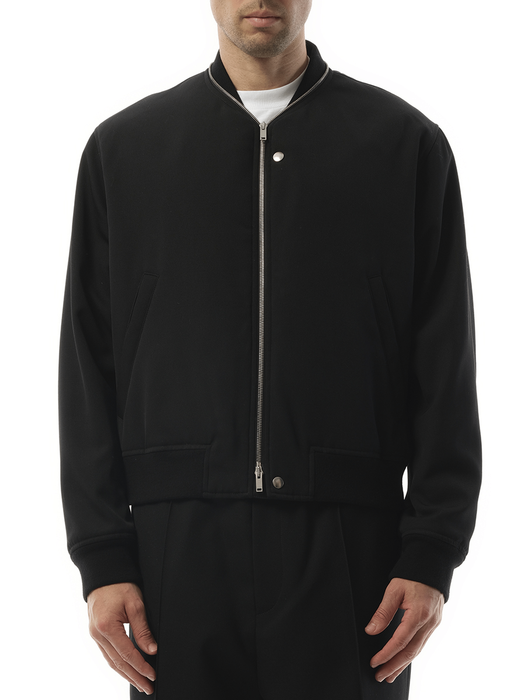 Jil Sander Jil Sander Zip Bomber Jacket in Black