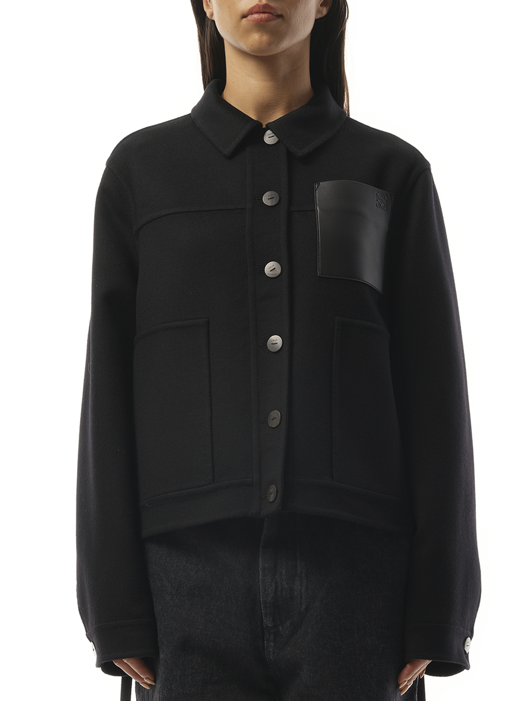 Loewe Wool Workwear Jacket in Black