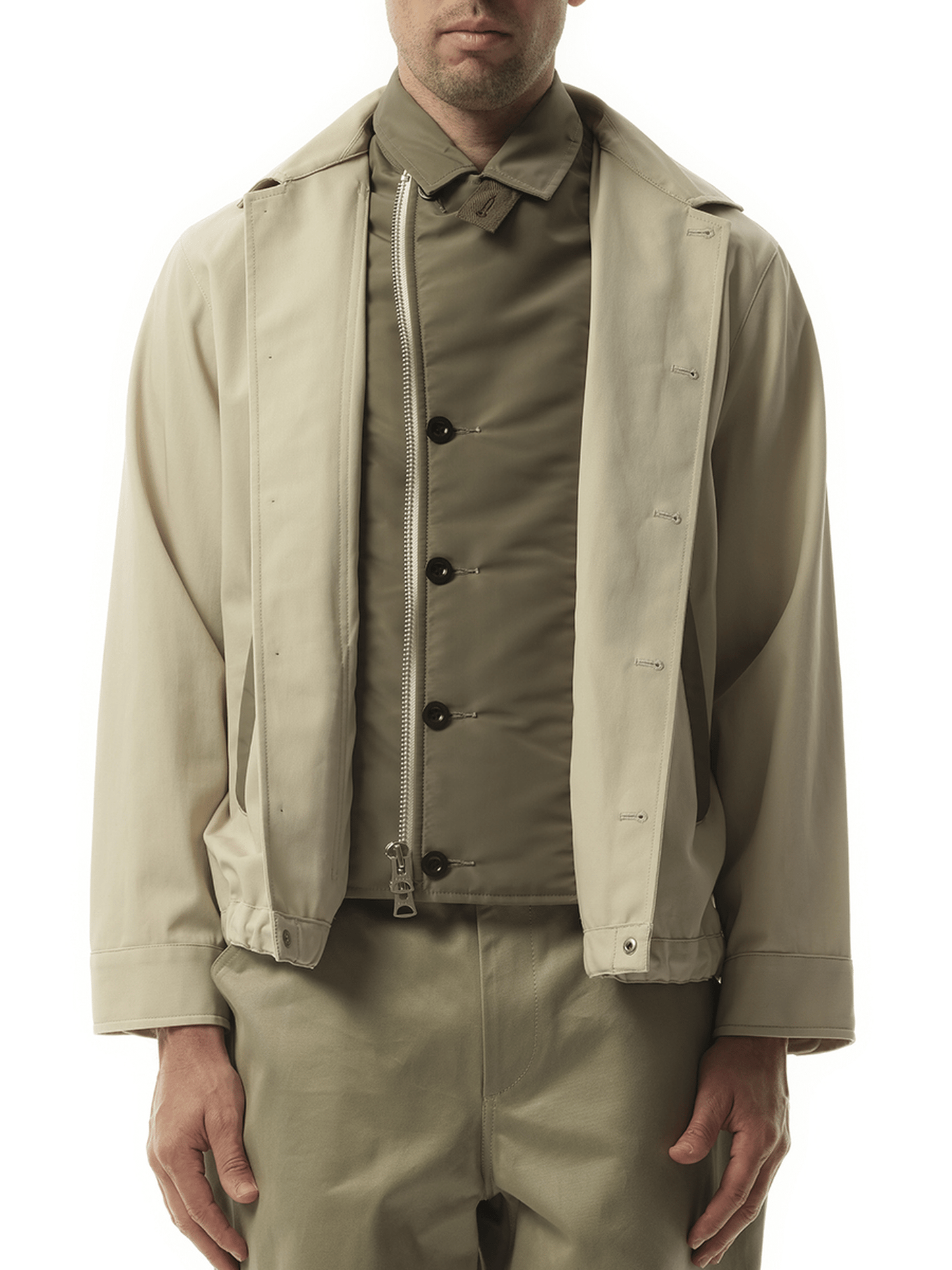 Sacai Cotton Twill Jacket in Beige