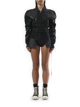 Rick Owens Drkshdw Flight Cropped Denim Jacket in Black