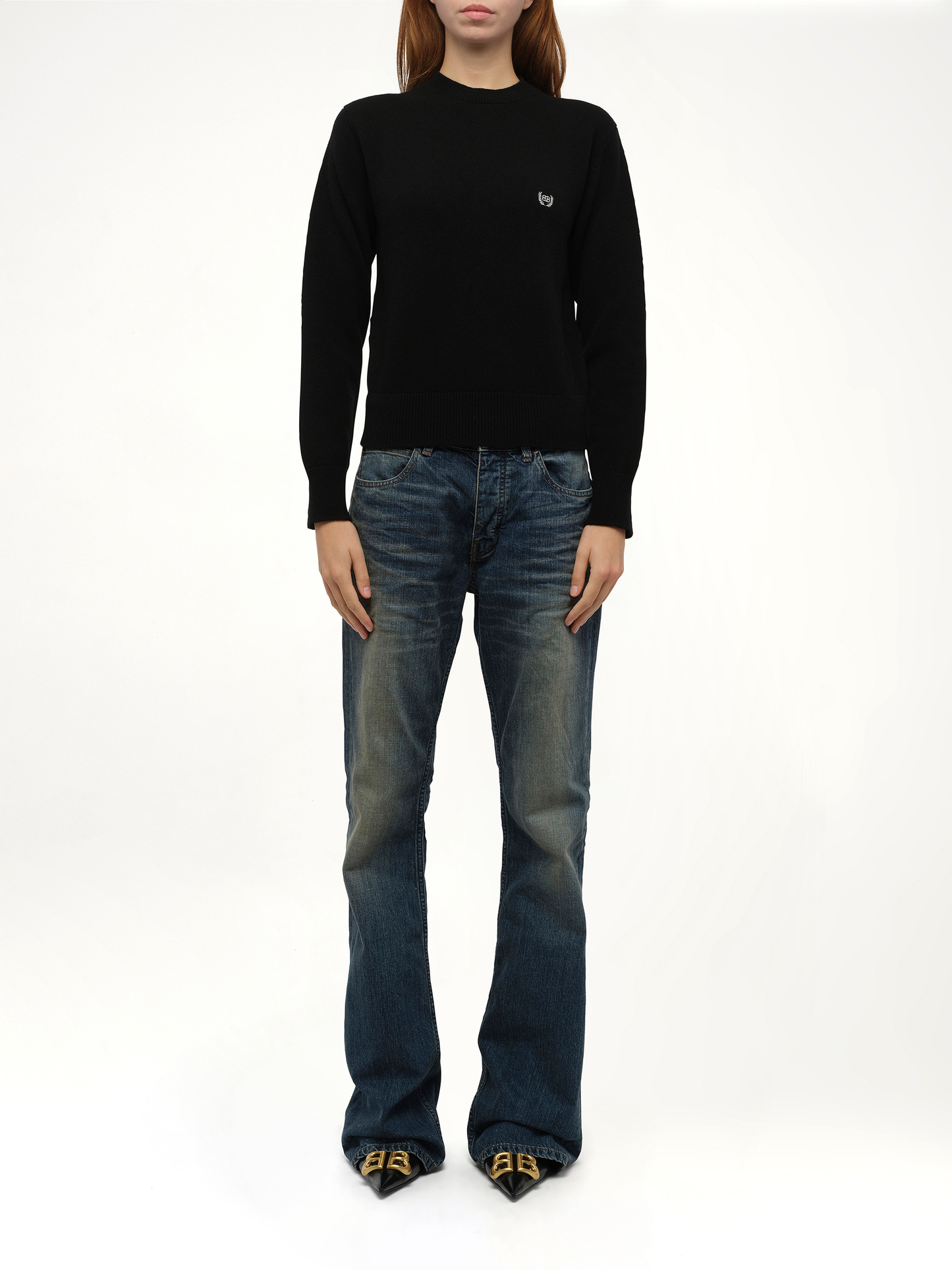 Balenciaga Wool Embroidery Sweater in Black