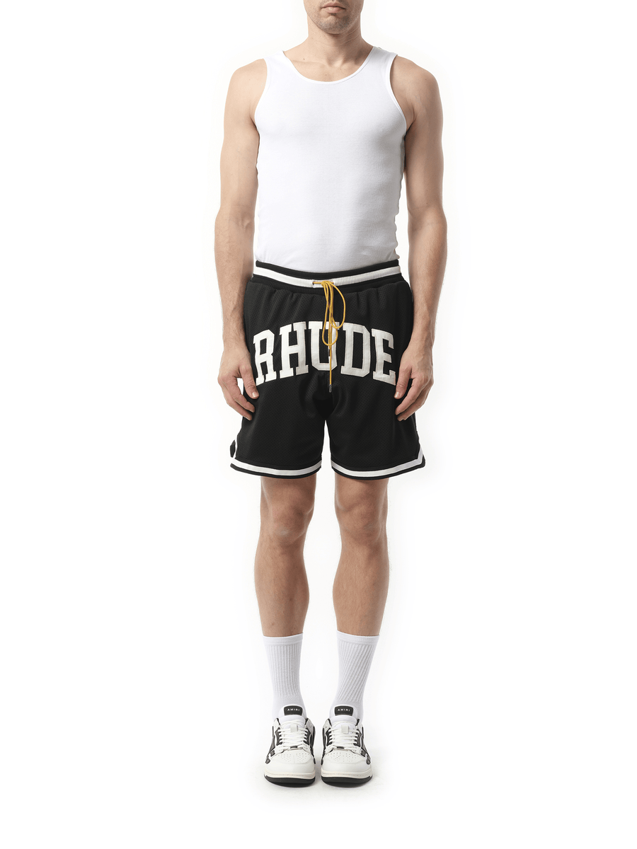 Rhude Rhude Collegiate Basketball Shorts in Black/White