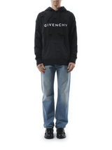 Givenchy Archetype Hoodie with Destroyed Effect in Faded Black