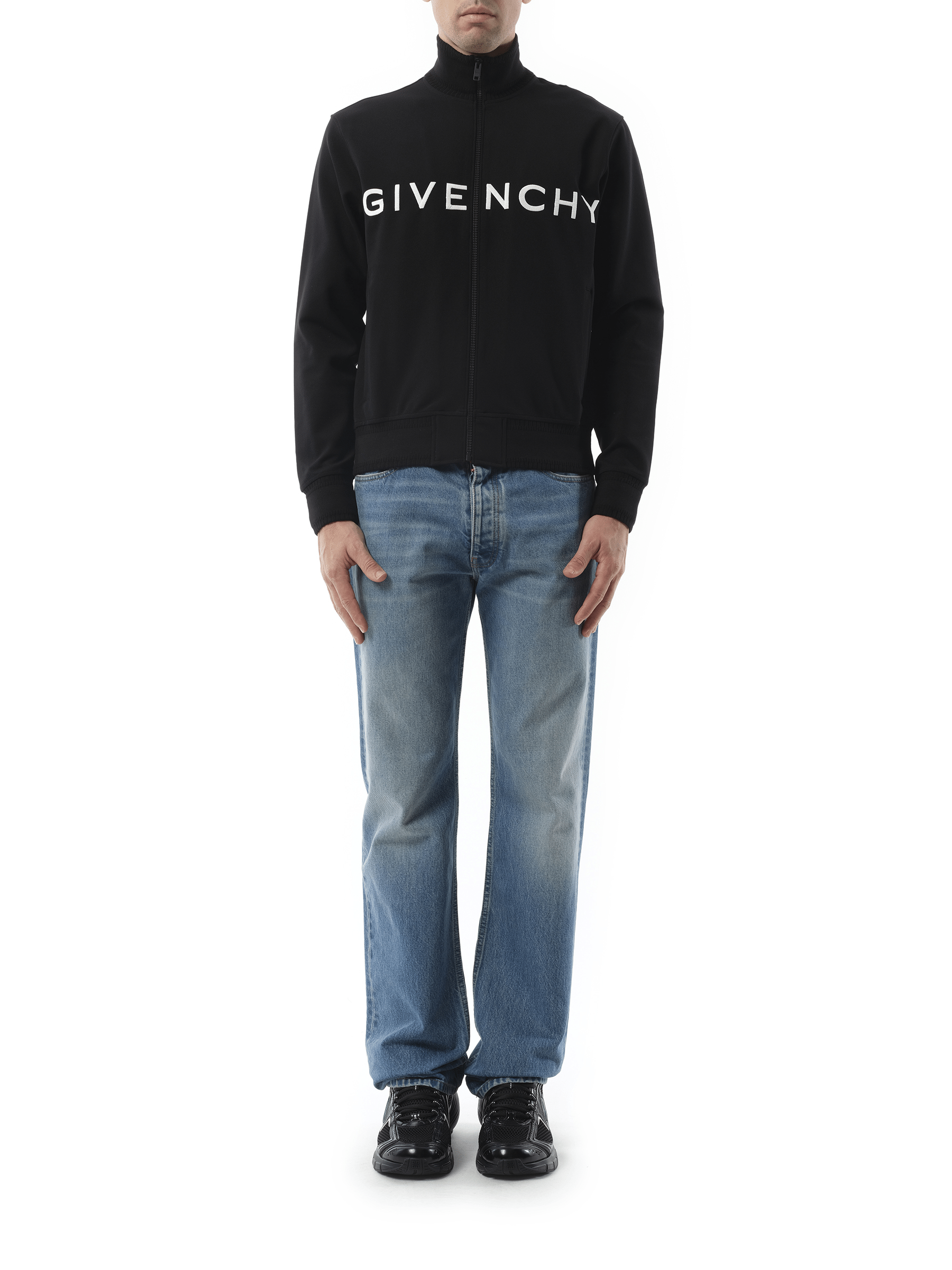 Givenchy Dove Tracksuit Zip Through Sweatshirt in Black