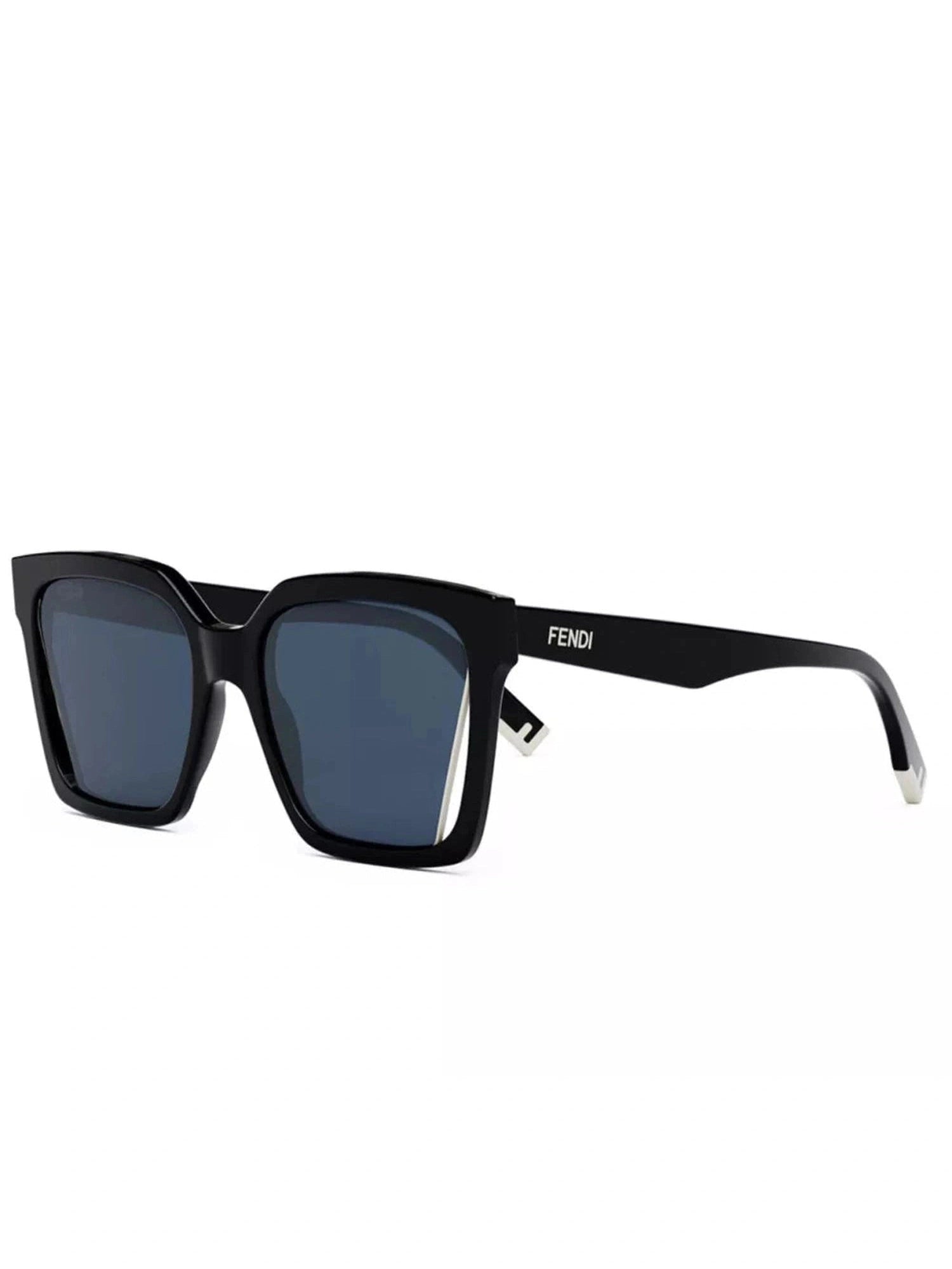 Fendi FE40085I 5501V Geometric Sunglasses in Blue/Black