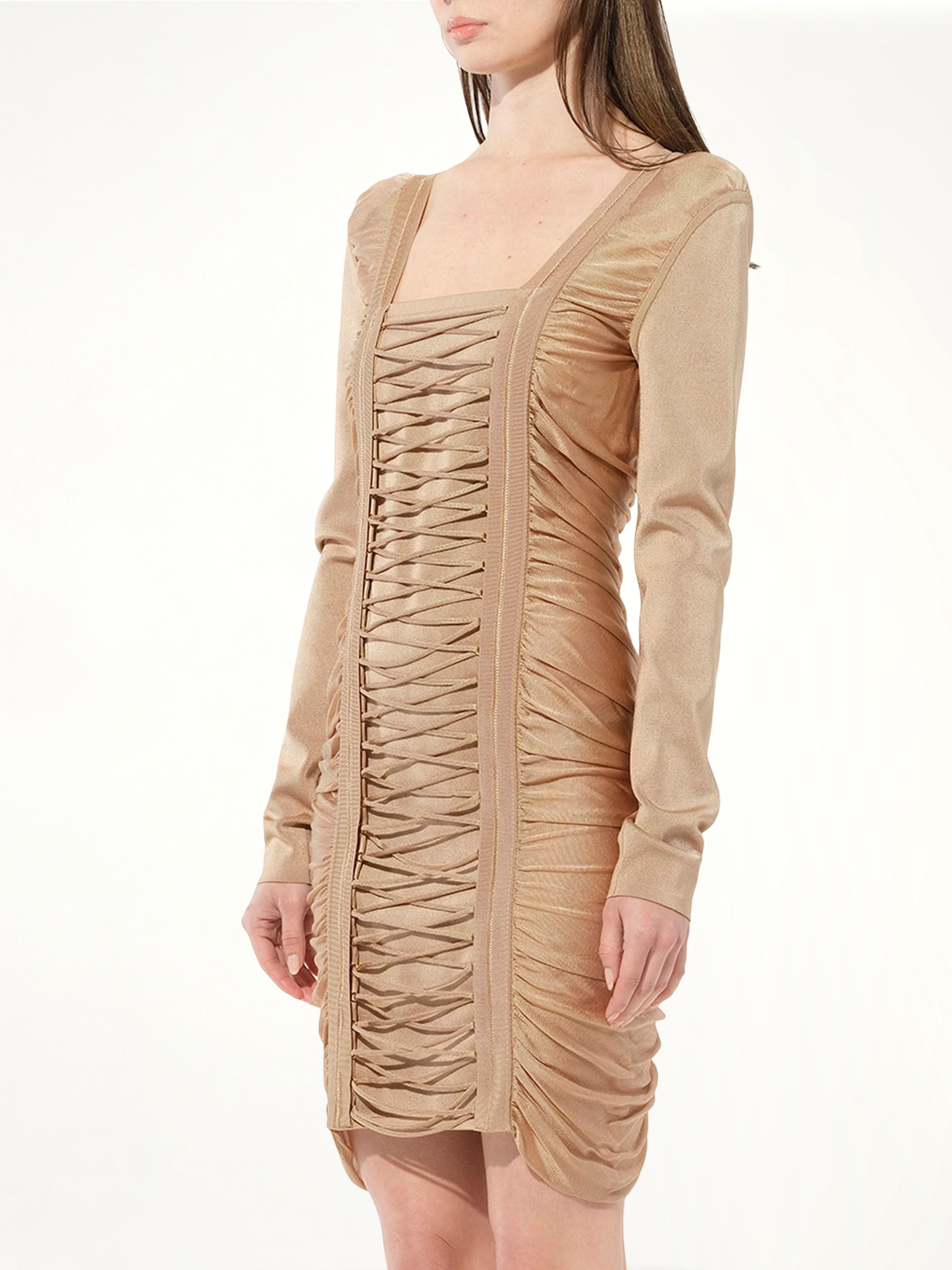Maille Knit Const Dress in Sand