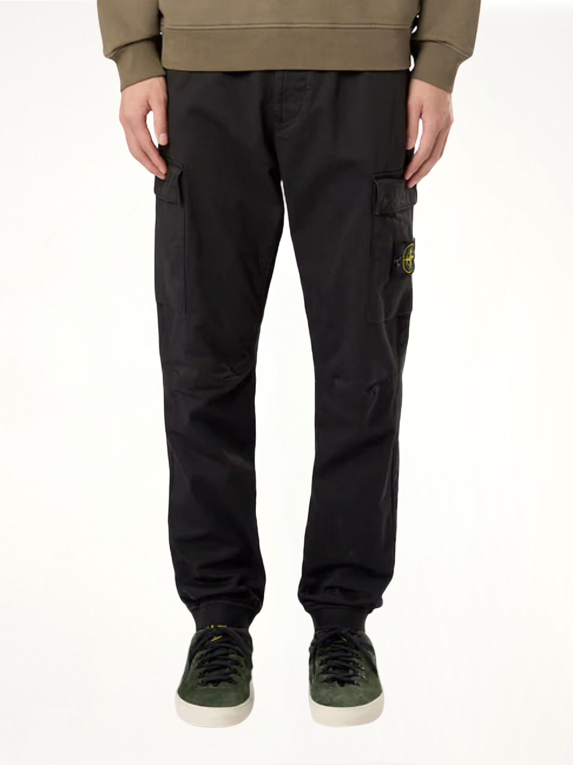 Stone Island Compass Cargo Pants in Black