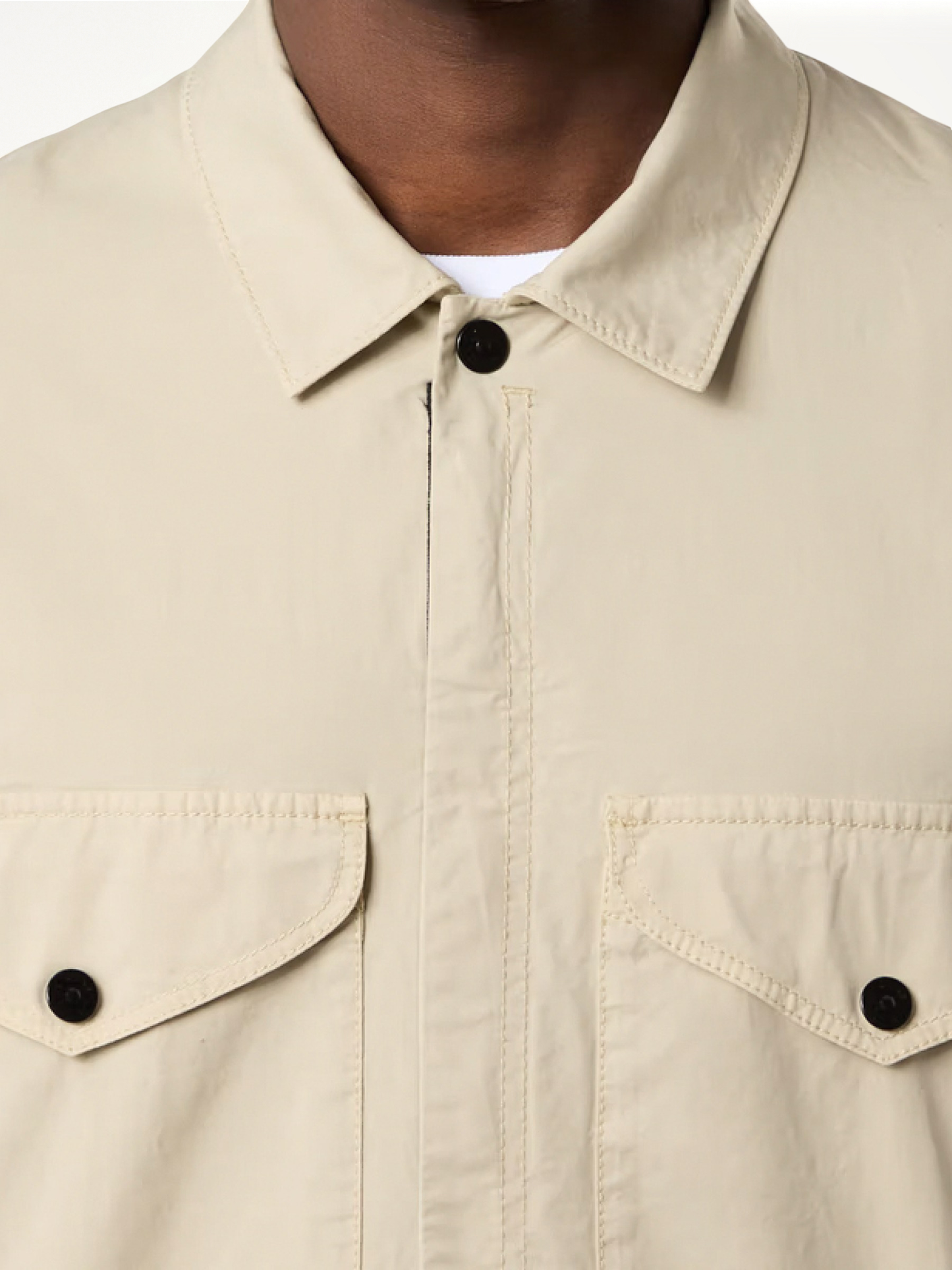 Supima Cotton Overshirt in Plaster