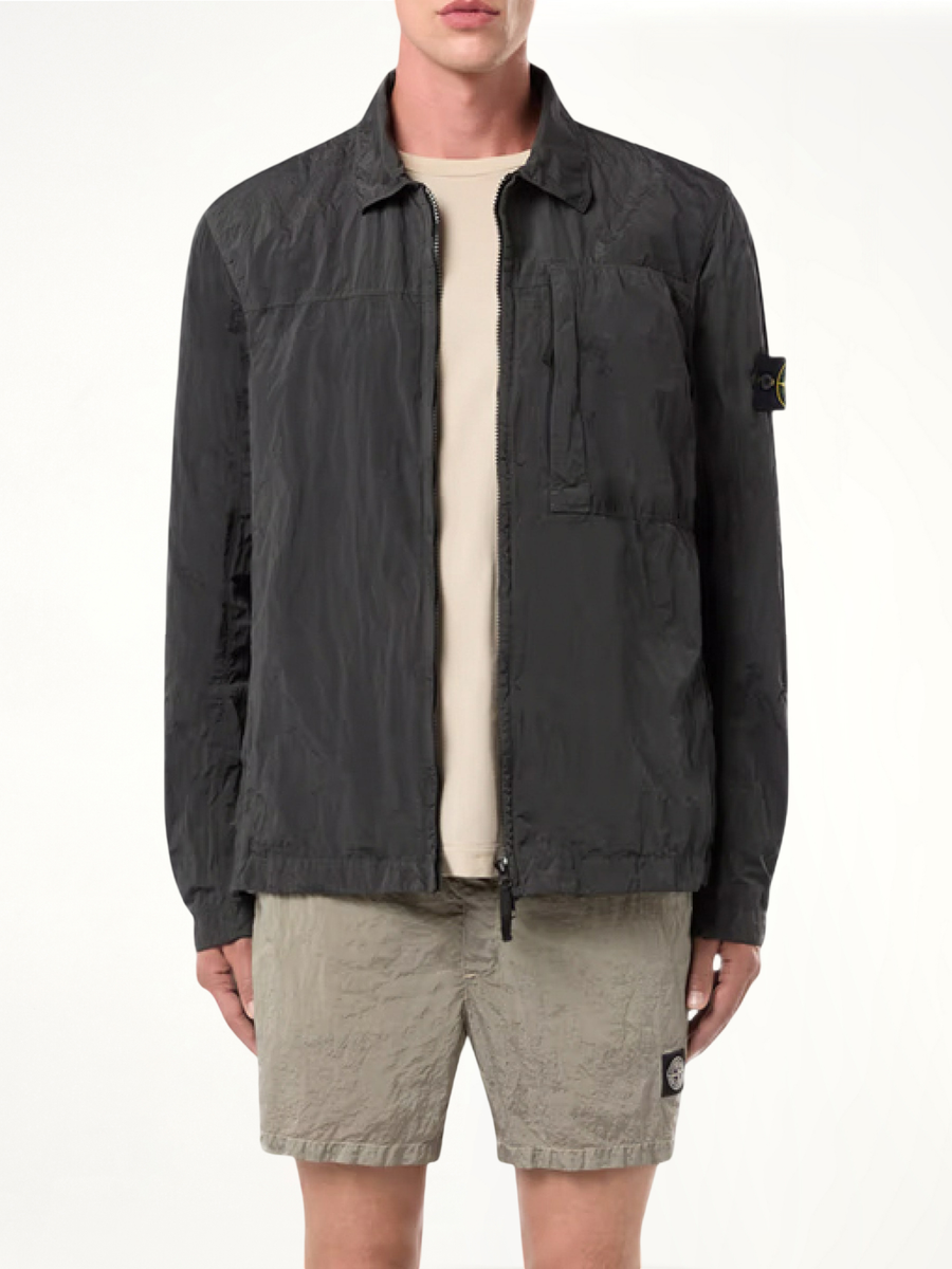 Nylon Metal Overshirt in Lead Grey