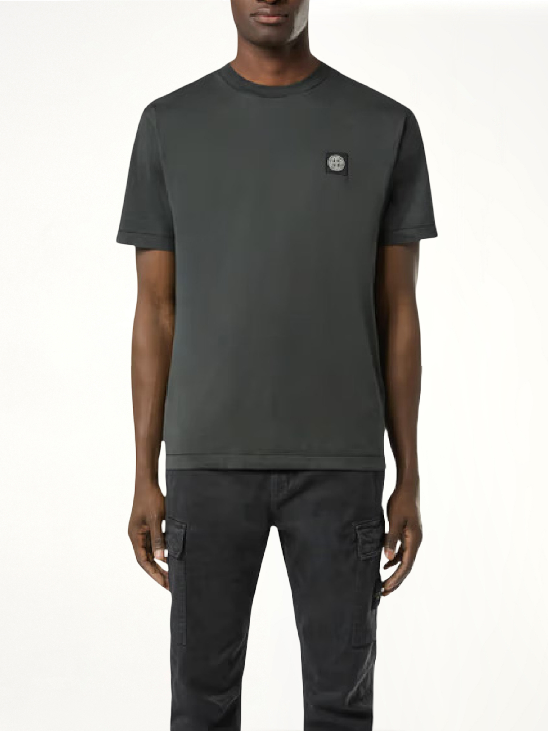 Stone Island Logo Patch T-Shirt in Lead Grey