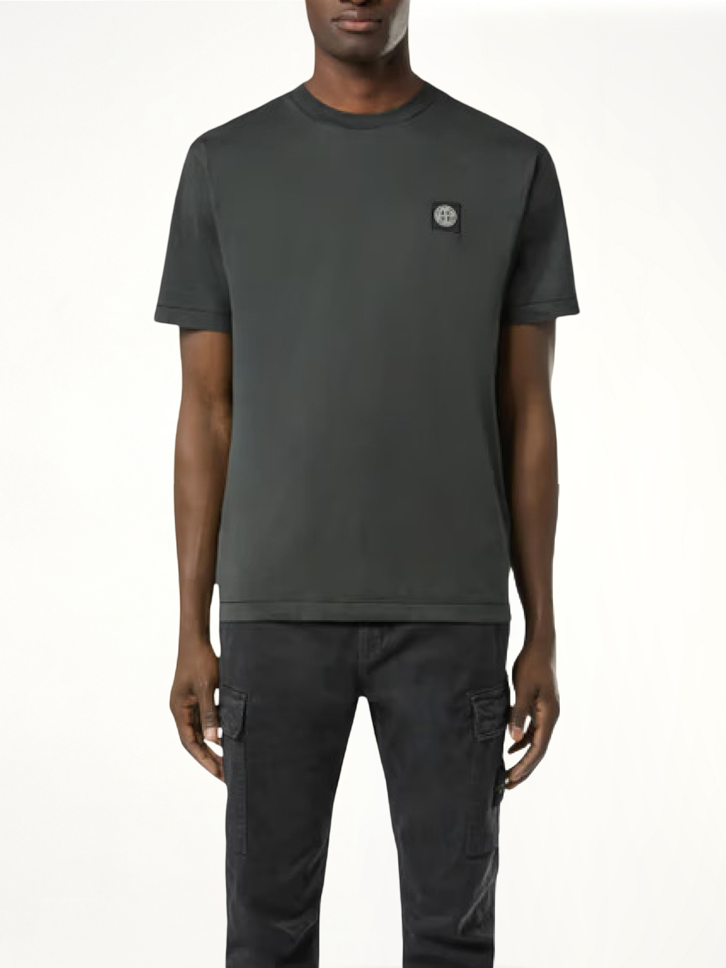 Stone Island Logo Patch T-Shirt in Lead Grey