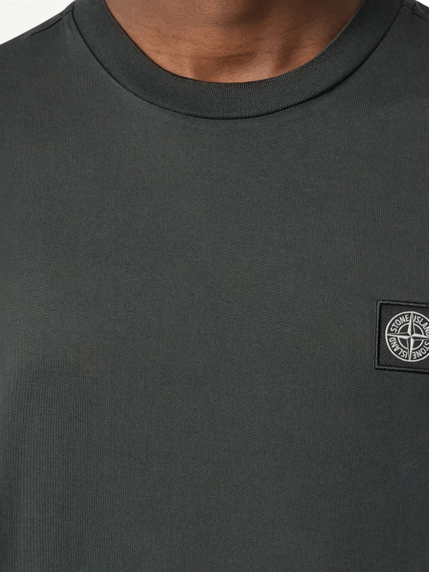 Stone Island Logo Patch T-Shirt in Lead Grey