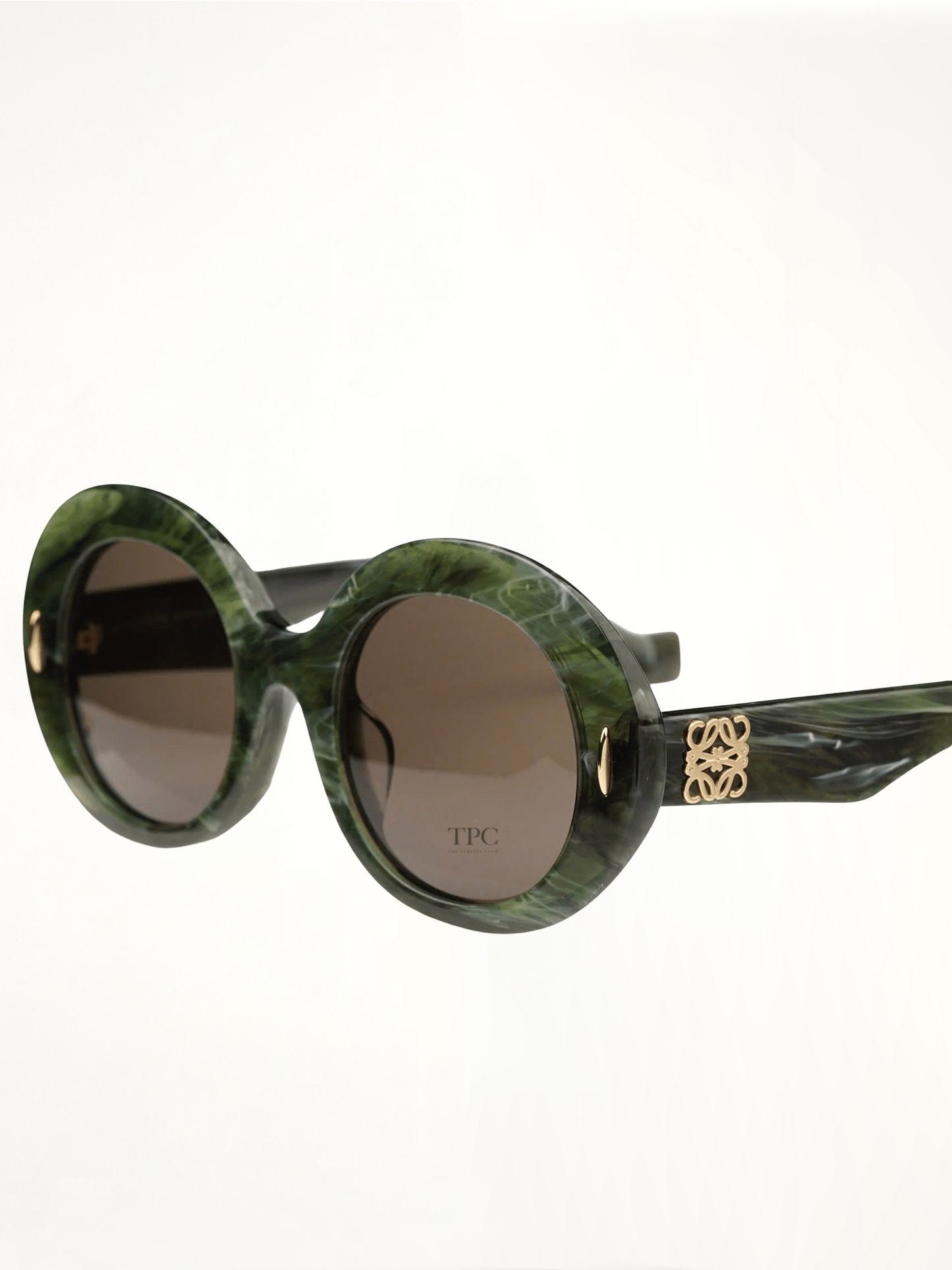 Loewe LW40146F 5196E Acetate Sunglasses in Marble Green