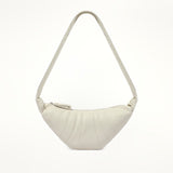 Cowhide Small Croissant Bag in Chalk
