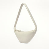 Cowhide Small Croissant Bag in Chalk