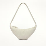 Cowhide Medium Croissant Bag in Chalk