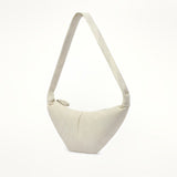 Cowhide Medium Croissant Bag in Chalk
