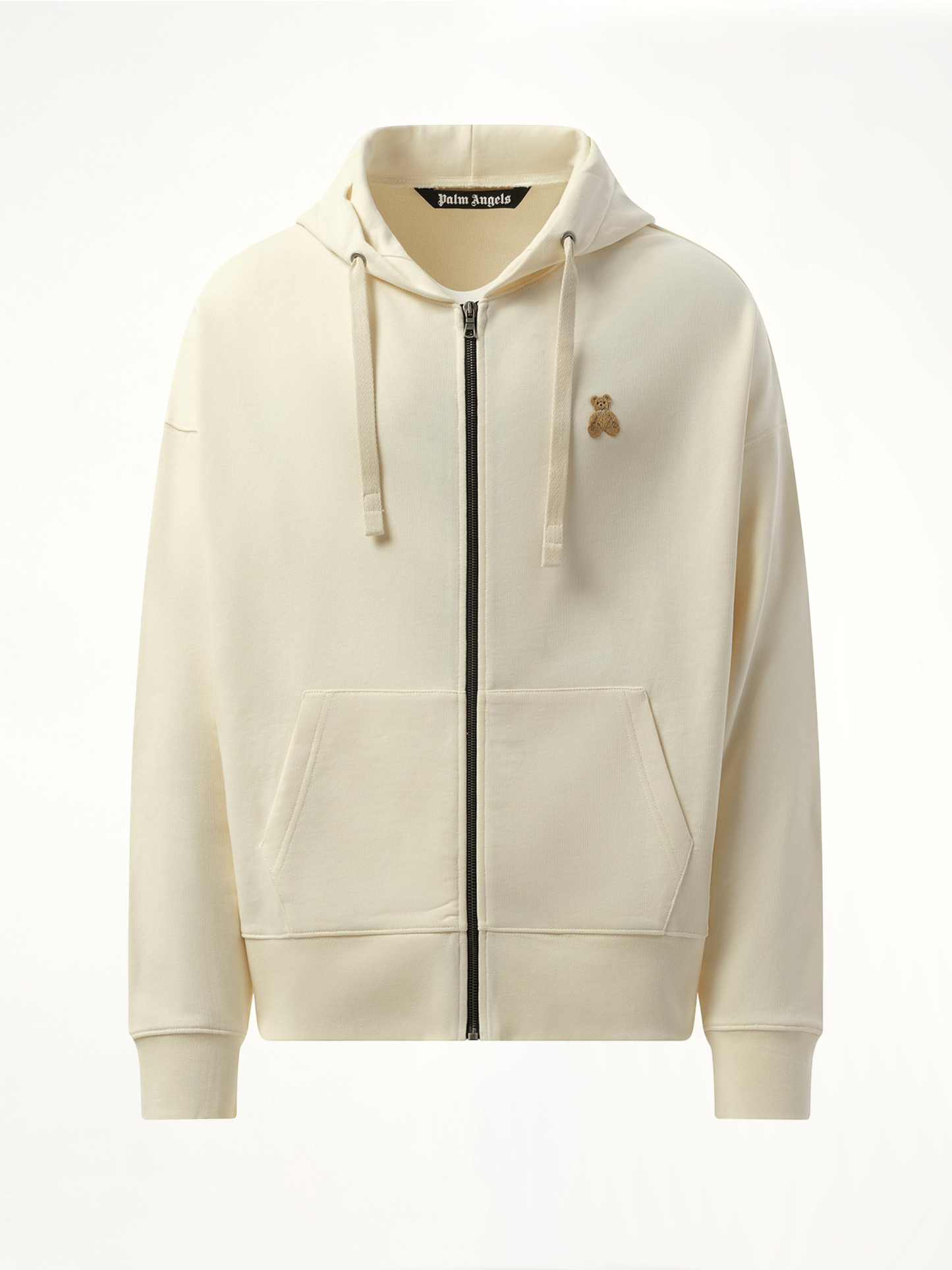 Bear in Mind Zip Hoodie in Off White/Brown