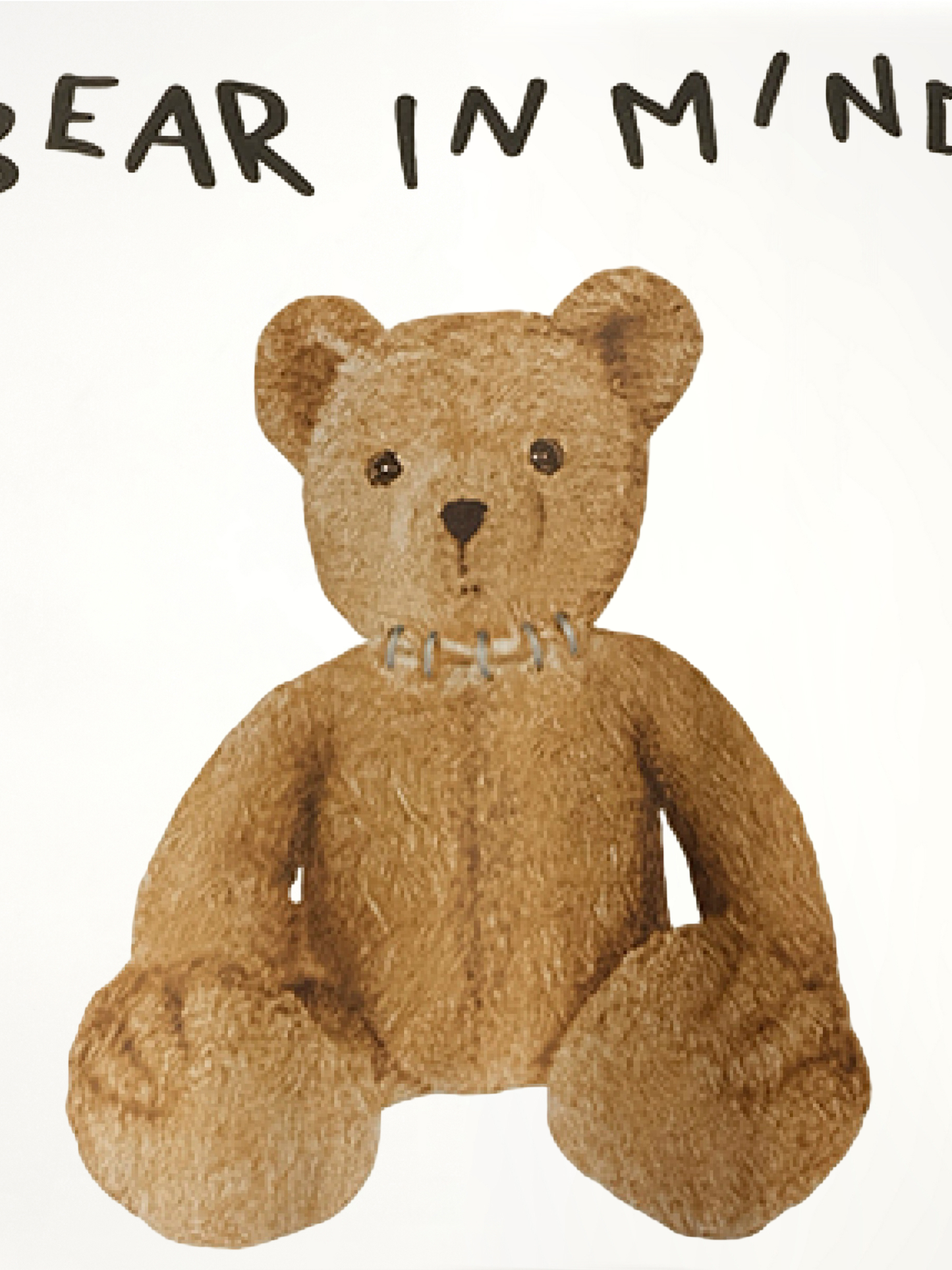 Bear in Mind Oversize T-Shirt in Off White/Brown