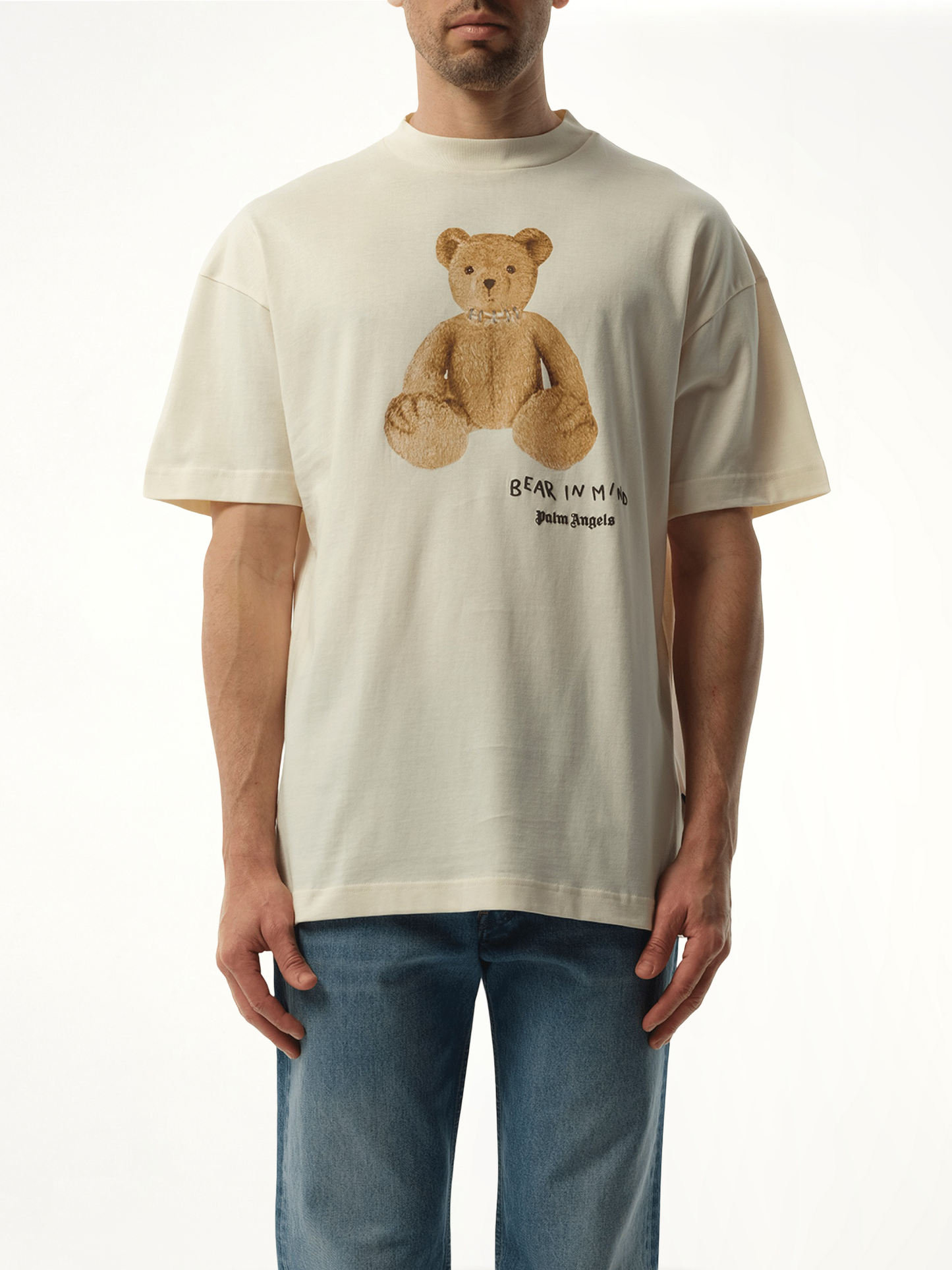 Bear in Mind Regular T-Shirt in Off White/Brown