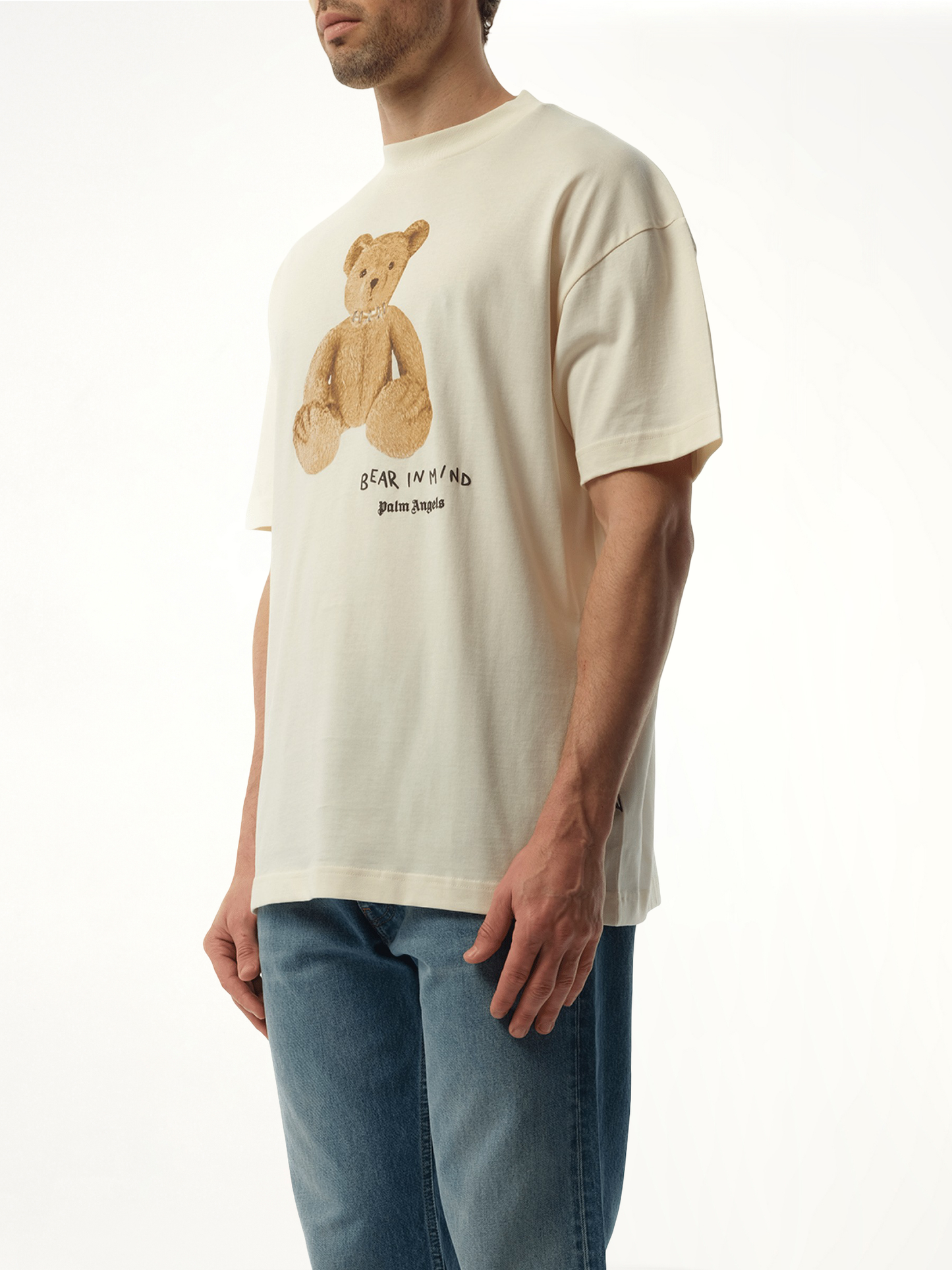 Bear in Mind Regular T-Shirt in Off White/Brown