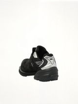 Starting Bigger Hybrid Derby in Black/White/Silver Back View | REMAGINE