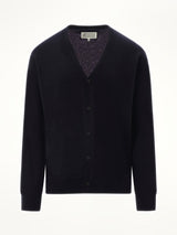 Maison Margiela Wool Cardigan in Dark Blue