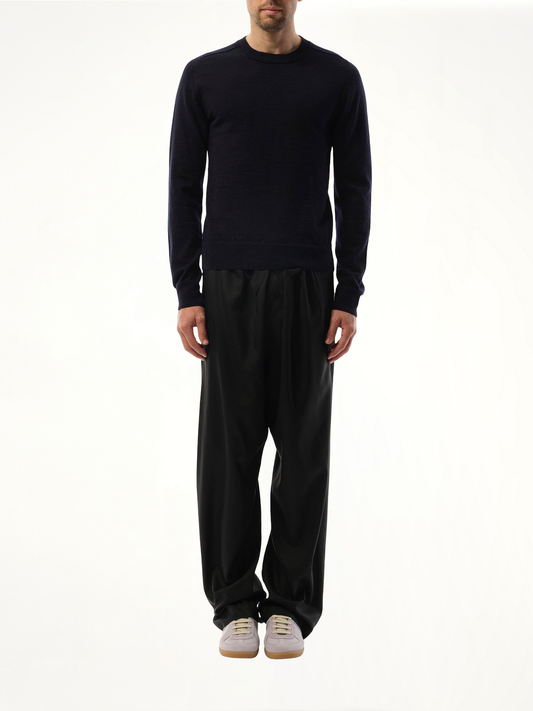 Wool Crewneck Sweater in Dark Blue