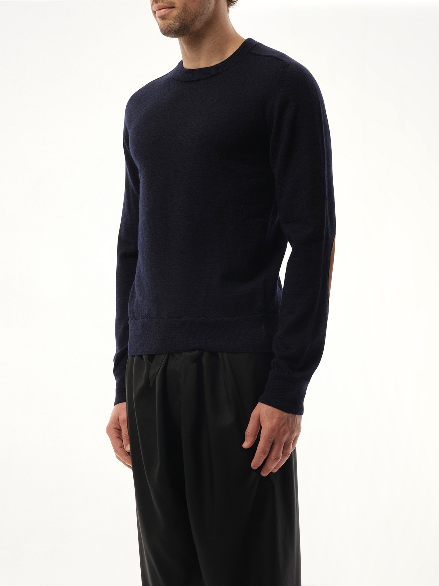 Wool Crewneck Sweater in Dark Blue