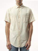 Denim Short Sleeve Shirt in Ecru
