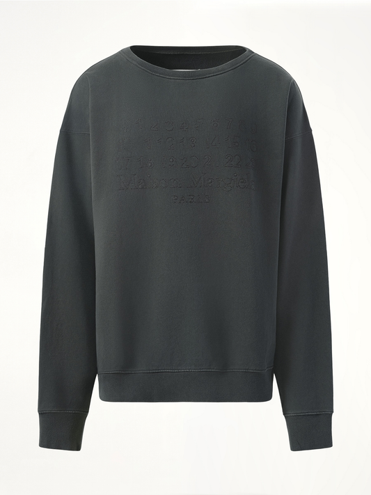 Memory of Logo Sweatshirt in Washed Black