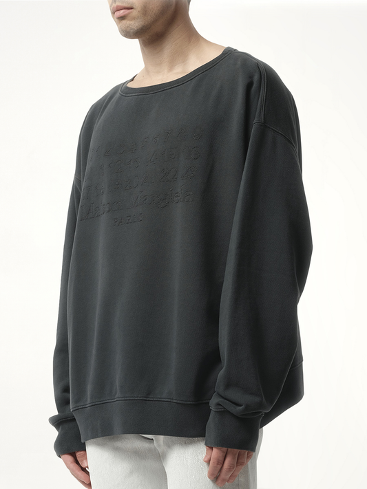 Memory of Logo Sweatshirt in Washed Black
