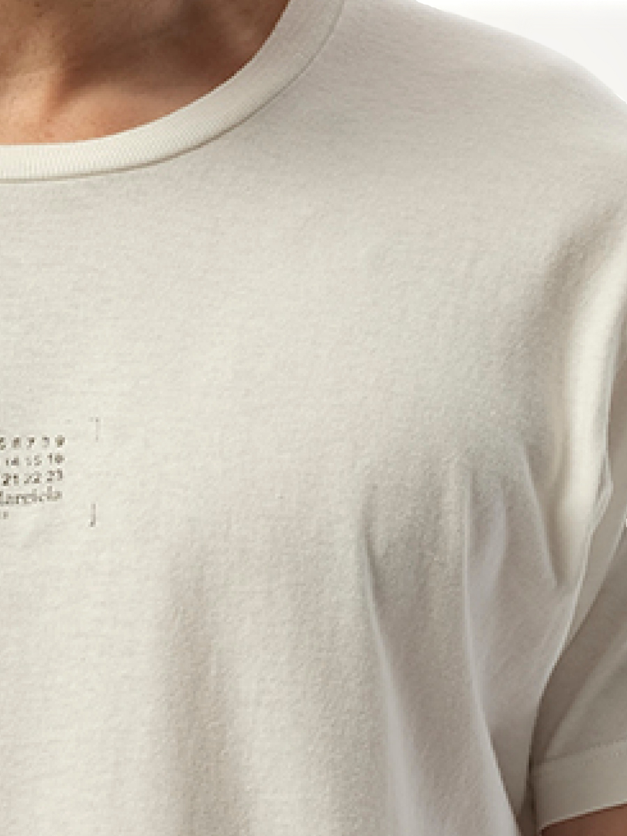 Small Number Logo T-Shirt in Off White