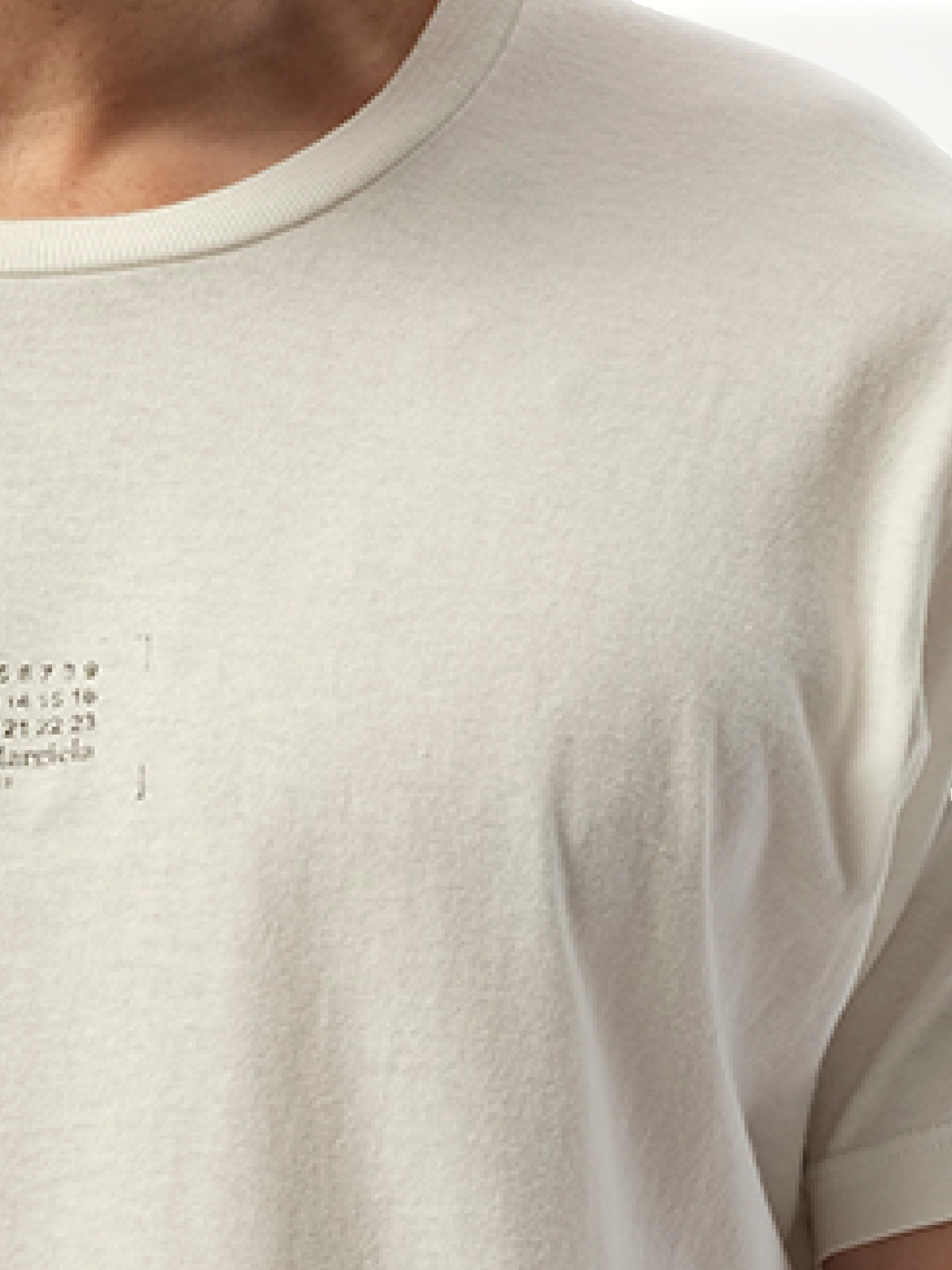 Small Number Logo T-Shirt in Off White