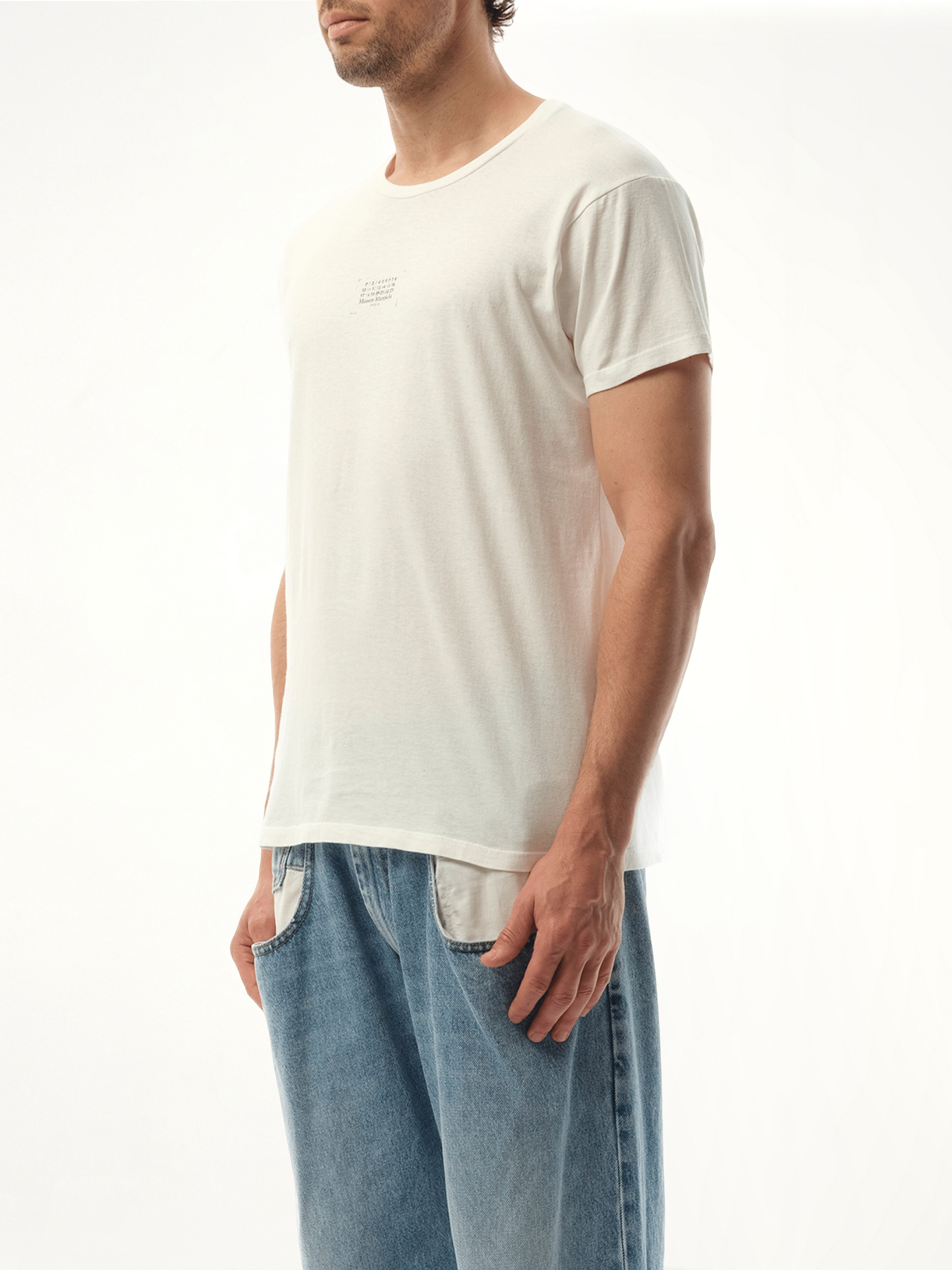 Small Number Logo T-Shirt in Off White