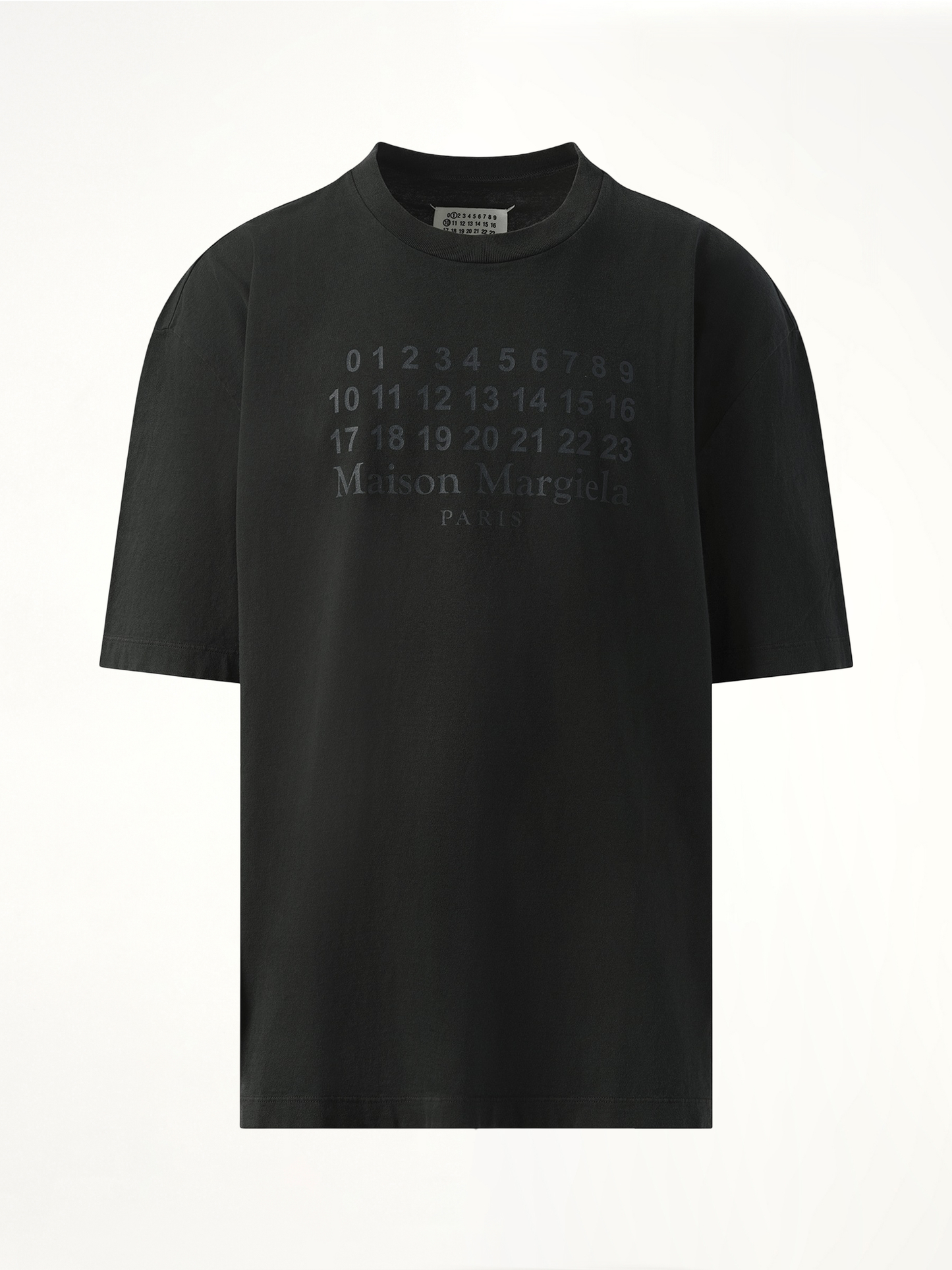 Number Logo T-Shirt in Washed Black