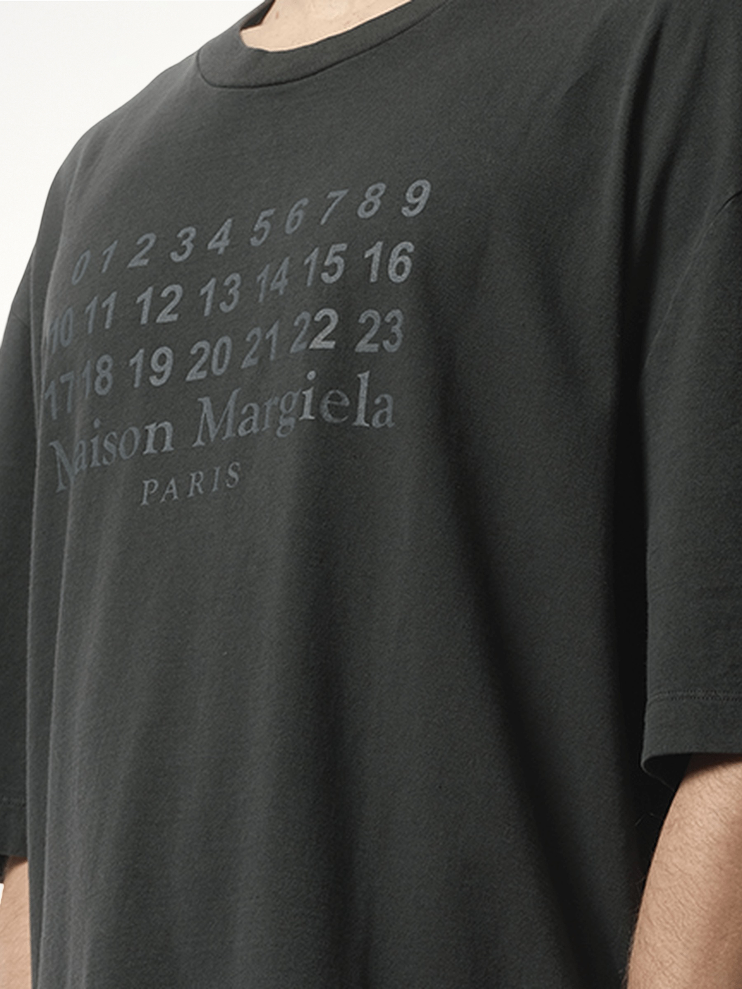 Number Logo T-Shirt in Washed Black