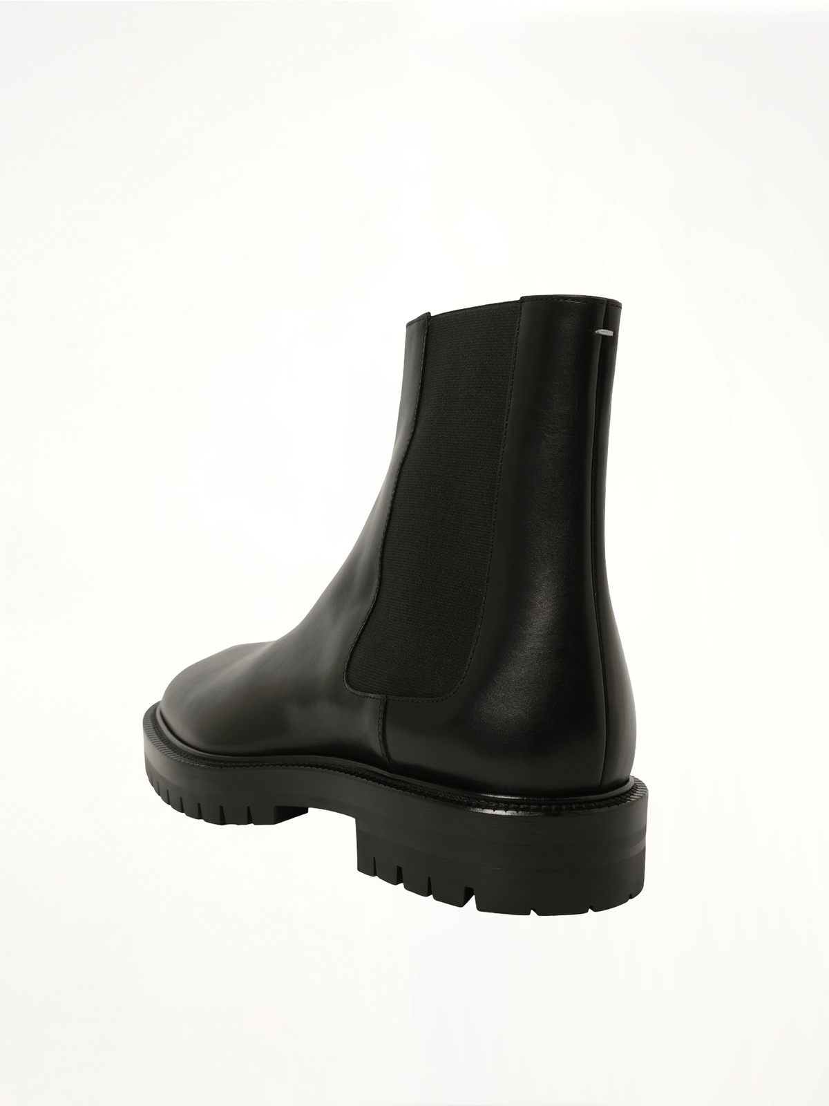 Calfskin Tabi County Chelsea Boots in Black Back View | MAISON MARGIELA