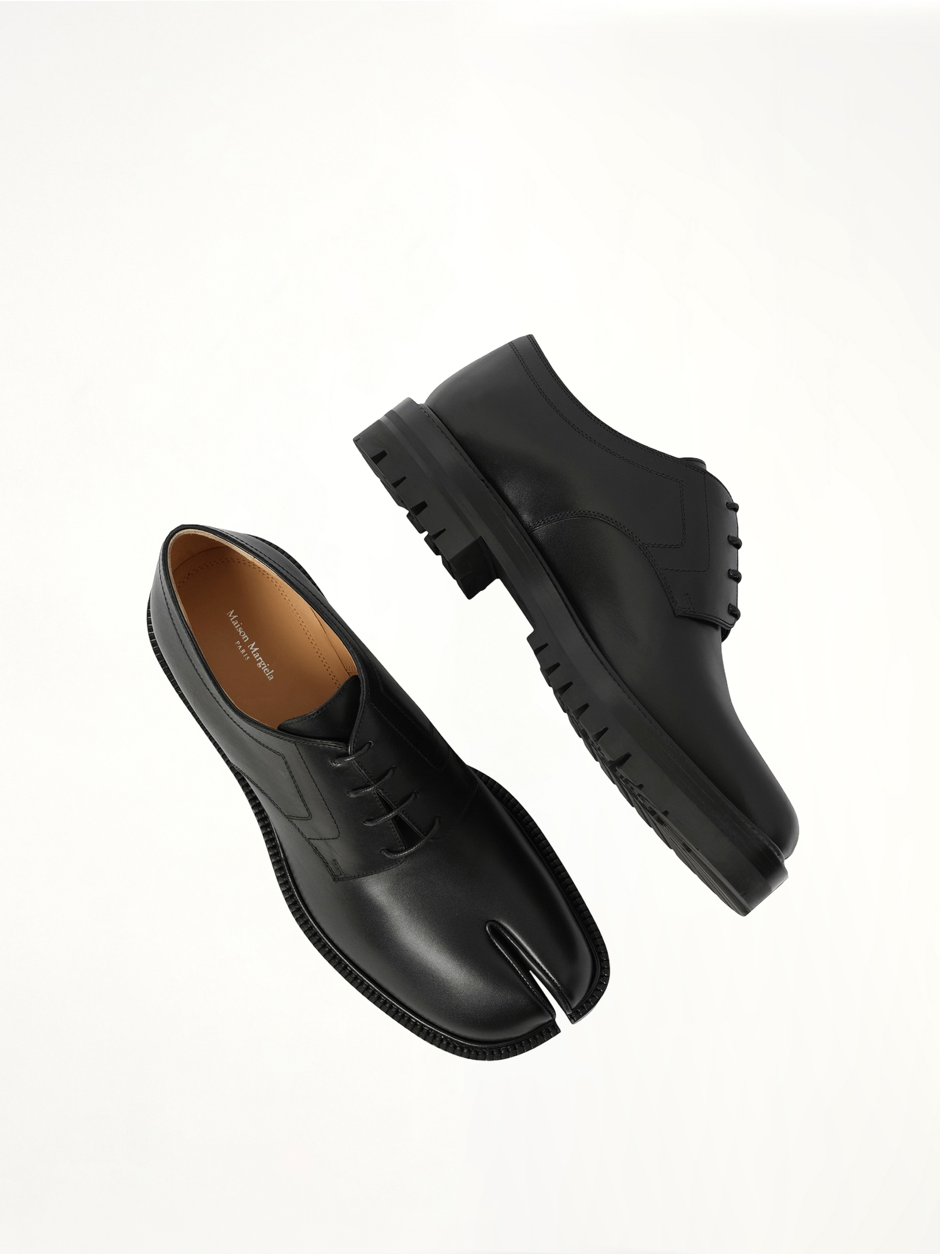 Tabi County Lace-Up in Black Top View | MAISON MARGIELA
