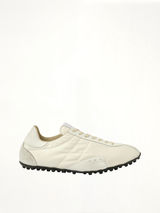 Sprinters Low Top Sneaker in White/Birch Side View | MAISON MARGIELA