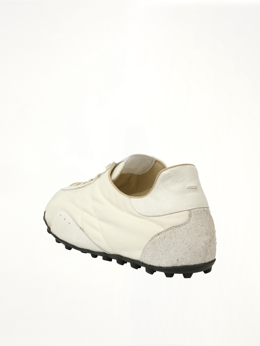 Sprinters Low Top Sneaker in White/Birch Back View | MAISON MARGIELA