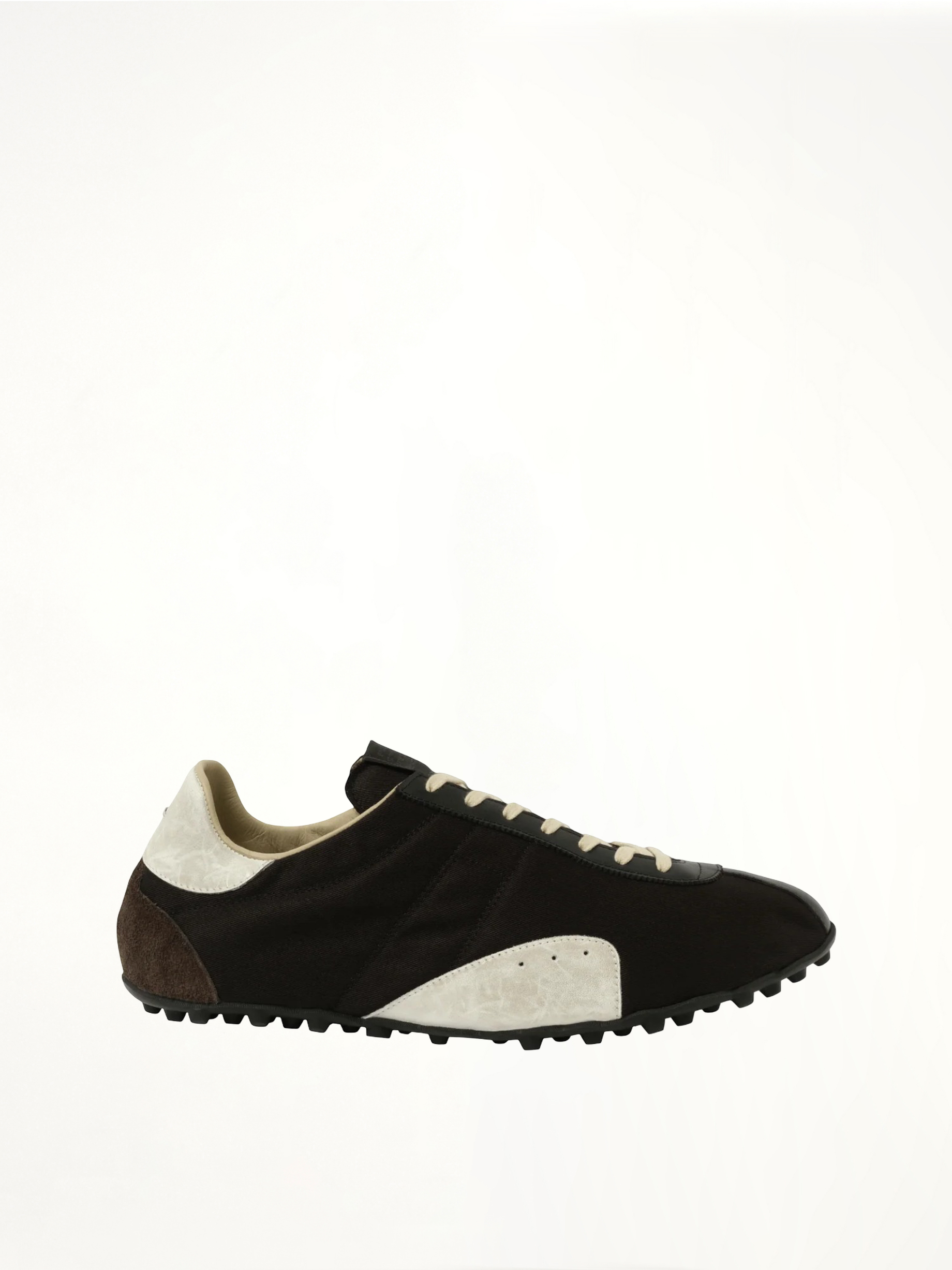 Sprinters Low Top Sneaker in Black/White/Anthracite Side View | MAISON MARGIELA