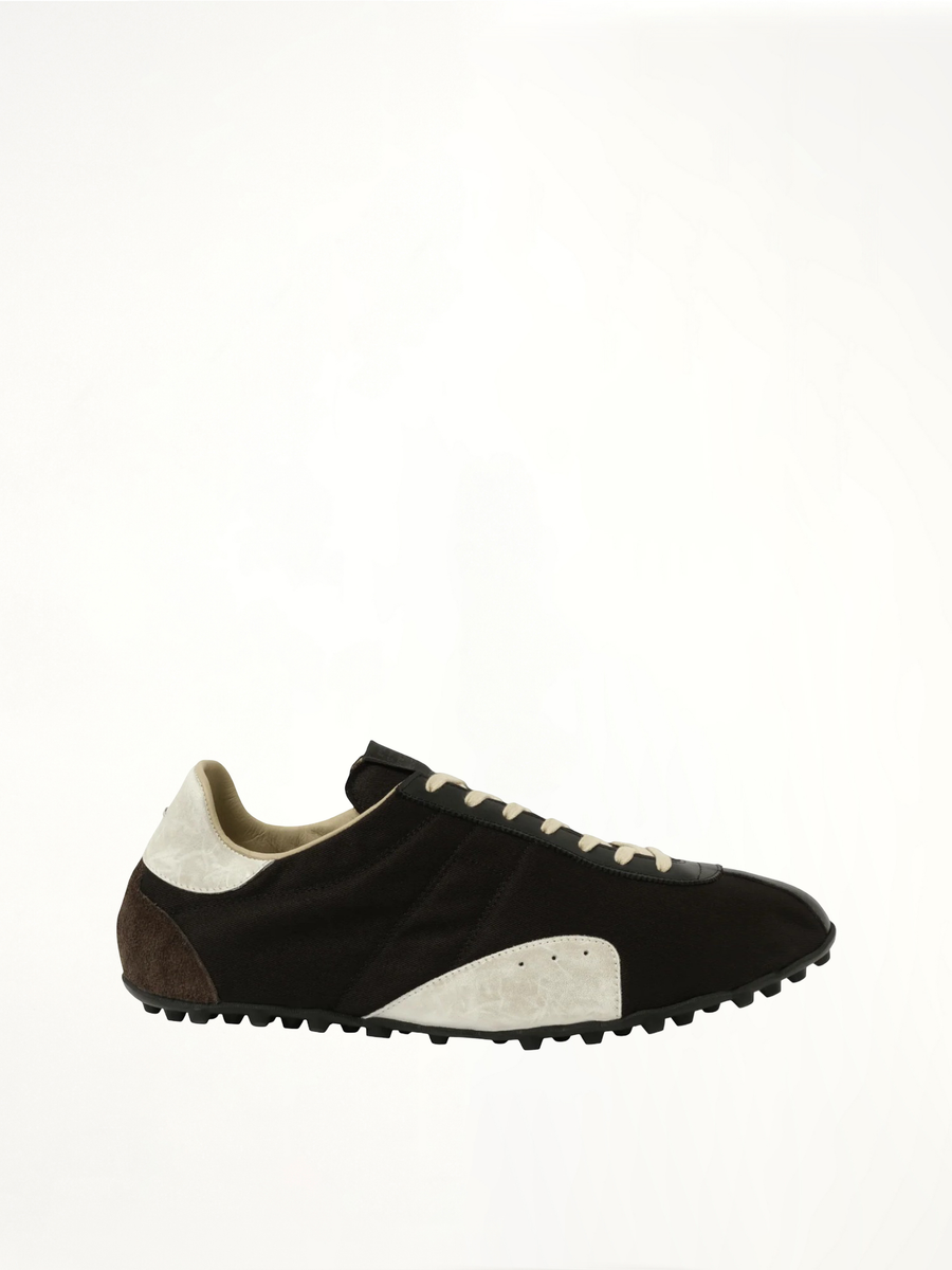 Sprinters Low Top Sneaker in Black/White/Anthracite Side View | MAISON MARGIELA