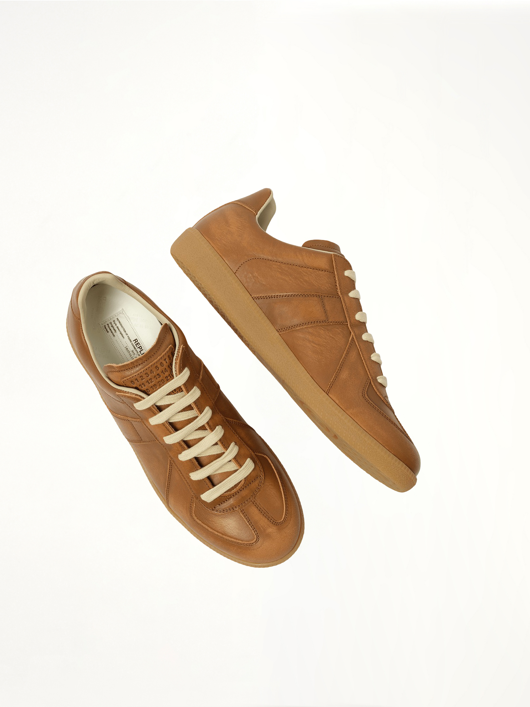 Vegetable Dyed Replica Sneaker in Safari Shade Top View | MAISON MARGIELA