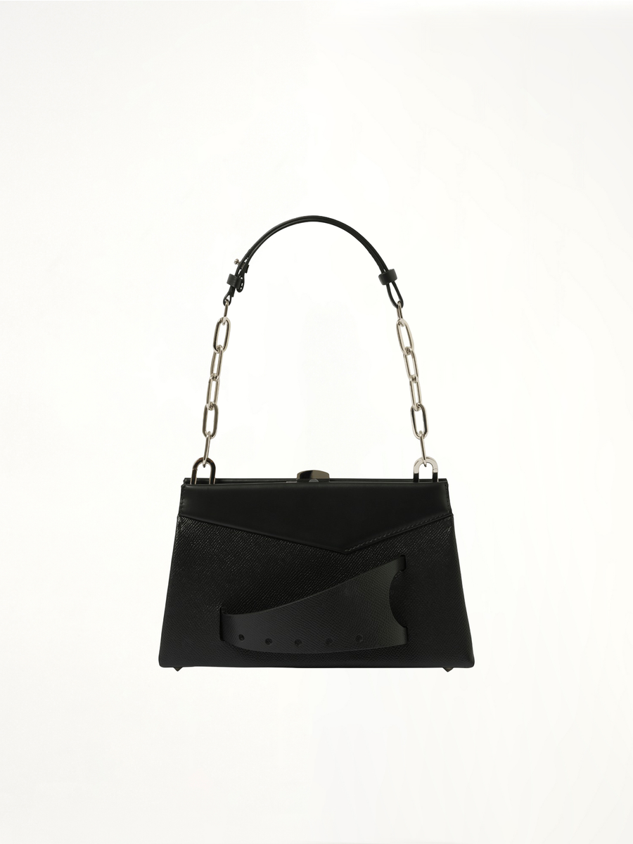 Snatched Small Shoulder Clutch Bag in Black